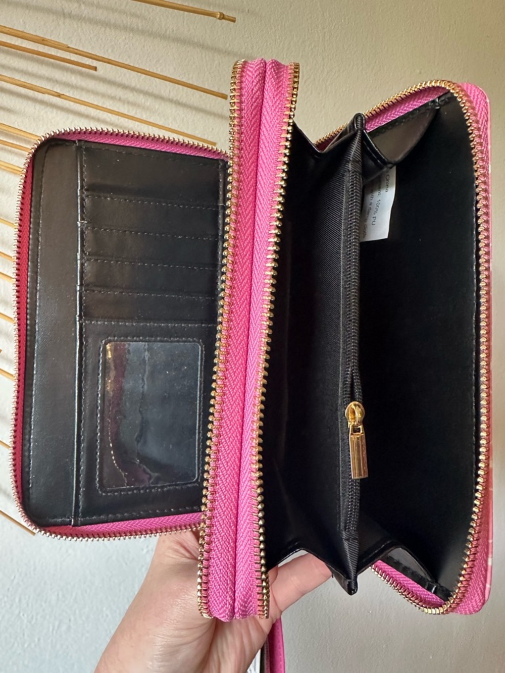 Ed Hardy Pink Wristlet Wallet with Tiger & Tattoo Print Dual Compartment NWT - Picture 6 of 8
